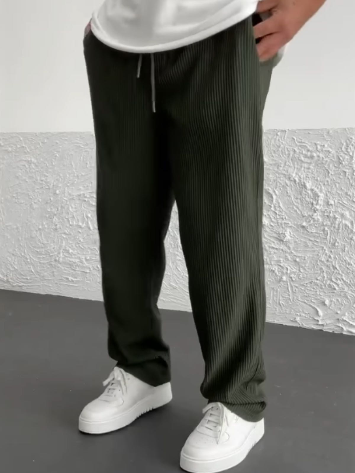 Rib-Tube Trousers | Heavyweight Wide Leg Pants, Baggy Fit 10