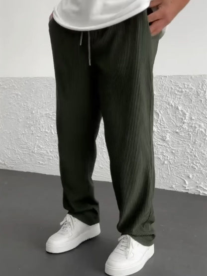 Rib-Tube Trousers | Heavyweight Wide Leg Pants, Baggy Fit 10