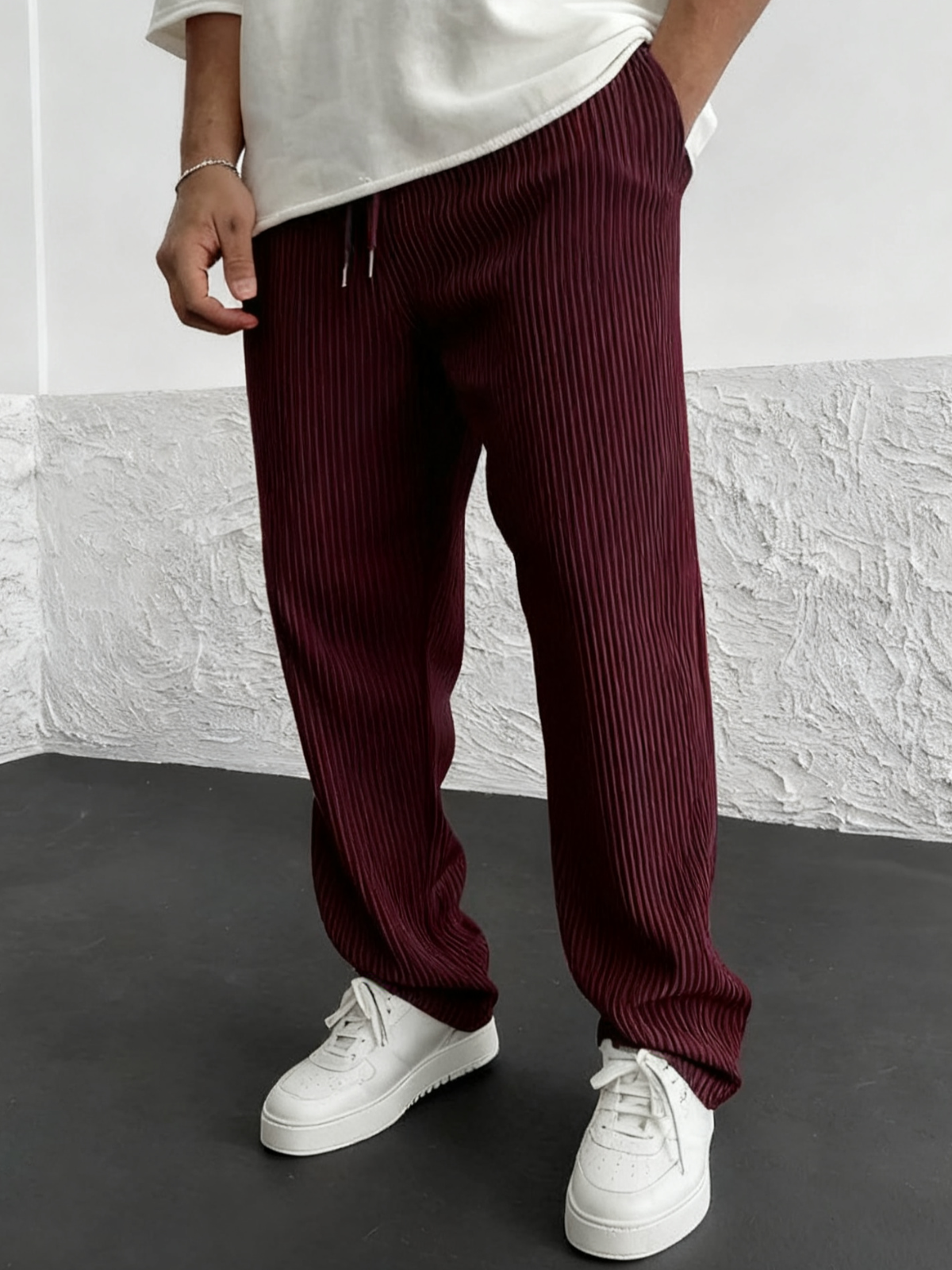 Rib-Tube Trousers | Heavyweight Wide Leg Pants, Baggy Fit 11