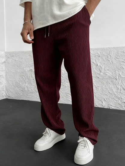 Rib-Tube Trousers | Heavyweight Wide Leg Pants, Baggy Fit 11