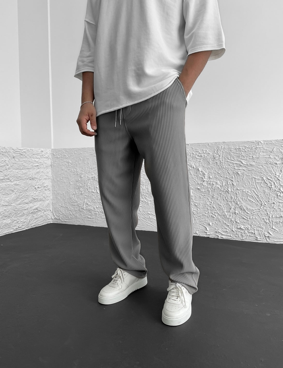 Rib-Tube Trousers | Heavyweight Wide Leg Pants, Baggy Fit 12