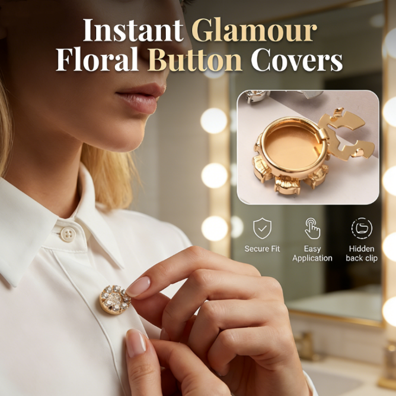 Rina Button Covers | Rhinestone Decorative Accessories for Shirts 1