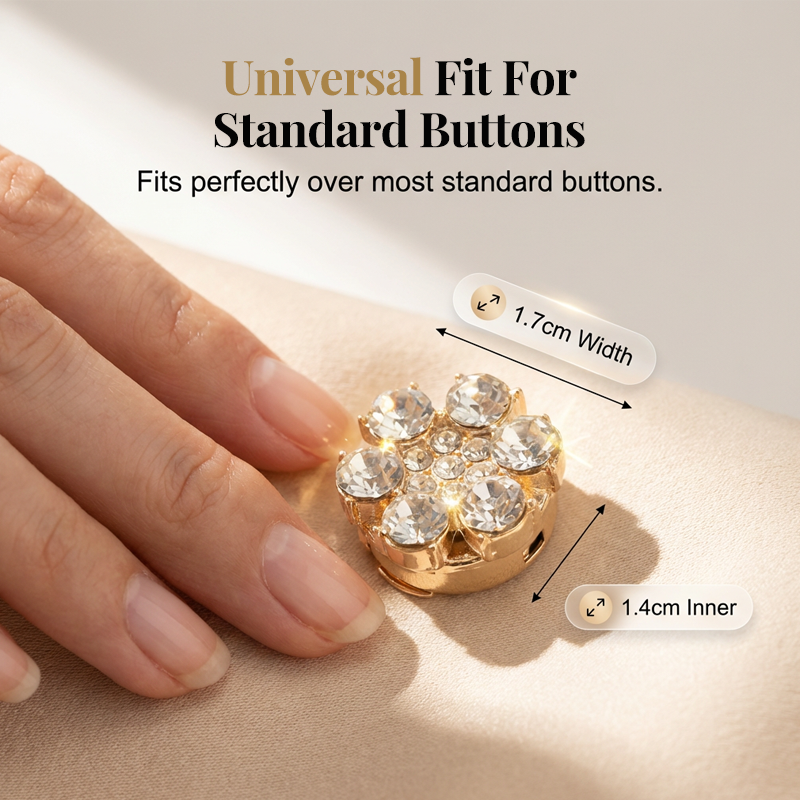Rina Button Covers | Rhinestone Decorative Accessories for Shirts 5