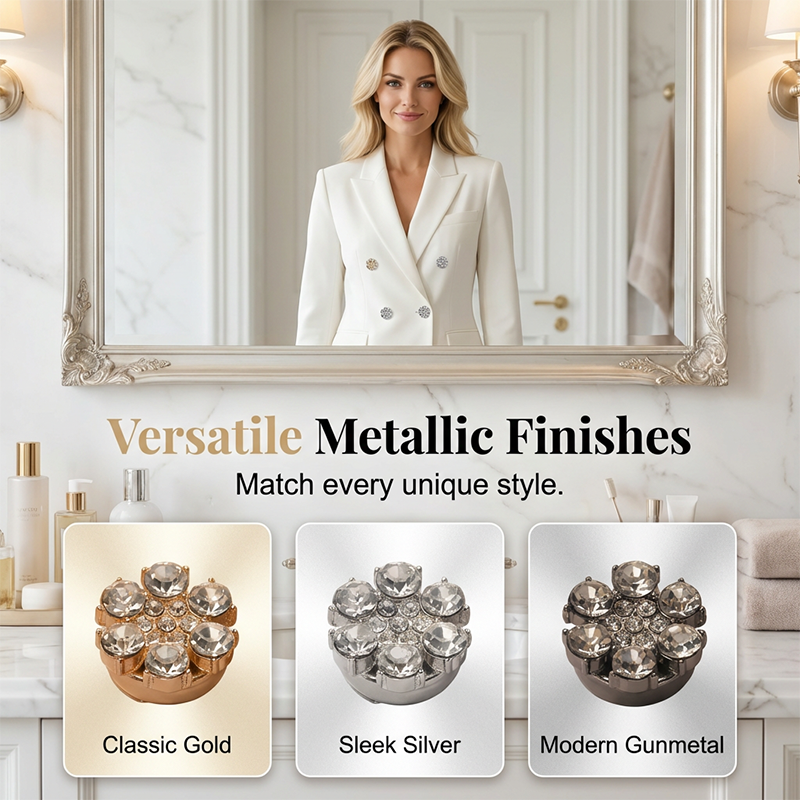 Rina Button Covers | Rhinestone Decorative Accessories for Shirts 7