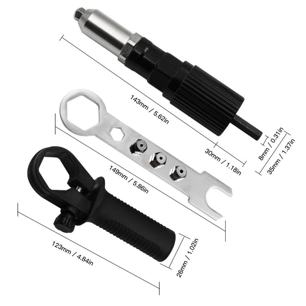 Rivet Pro Adapter Kit | Durable Alloy Steel, 120 Blind Rivets, Compatible with Electric Drills 1