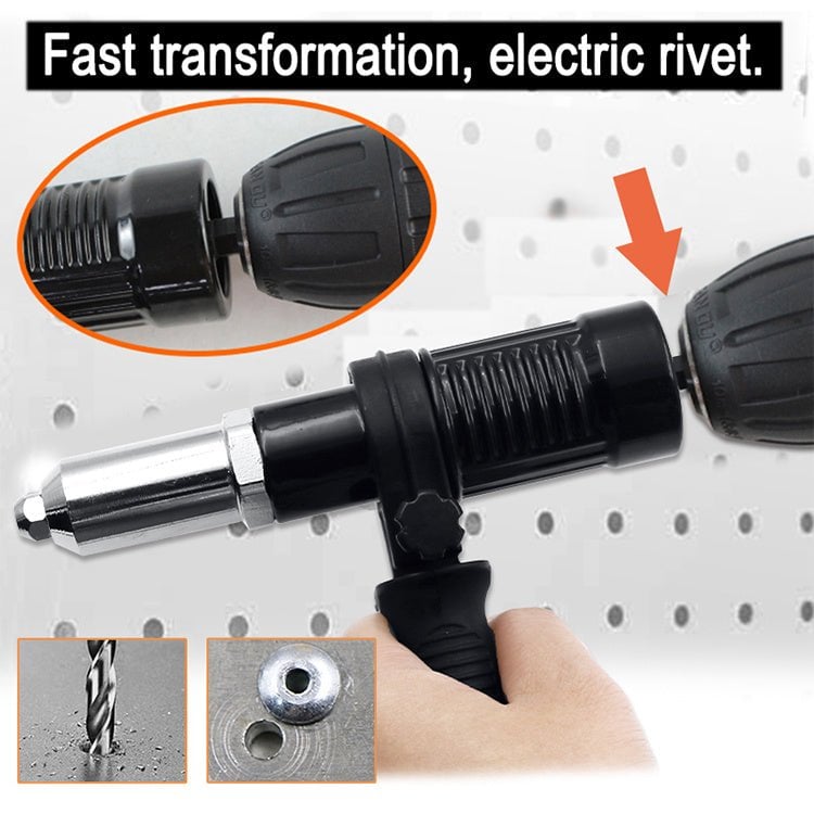 Rivet Pro Adapter Kit | Durable Alloy Steel, 120 Blind Rivets, Compatible with Electric Drills 3