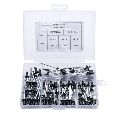 Rivet Pro Adapter Kit | Durable Alloy Steel, 120 Blind Rivets, Compatible with Electric Drills 7