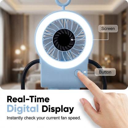 Robo Mini Desk Fan | Bendable, USB Rechargeable with LED Light 5