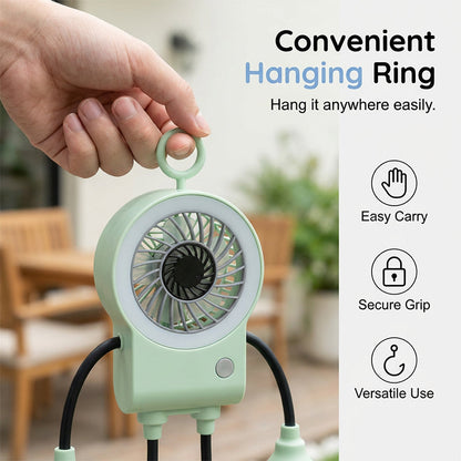 Robo Mini Desk Fan | Bendable, USB Rechargeable with LED Light 6