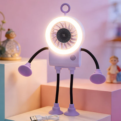 Robo Mini Desk Fan | Bendable, USB Rechargeable with LED Light 9