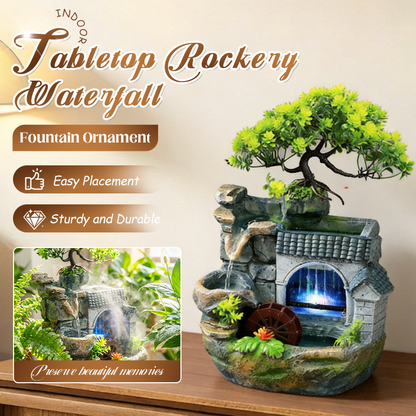 Rocca Tabletop Fountain | Indoor Water Feature with LED Lighting 1