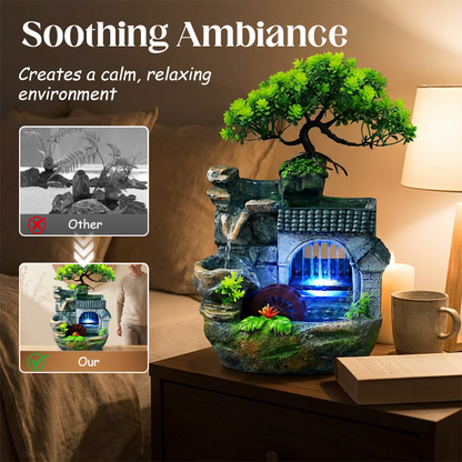 Rocca Tabletop Fountain | Indoor Water Feature with LED Lighting 2