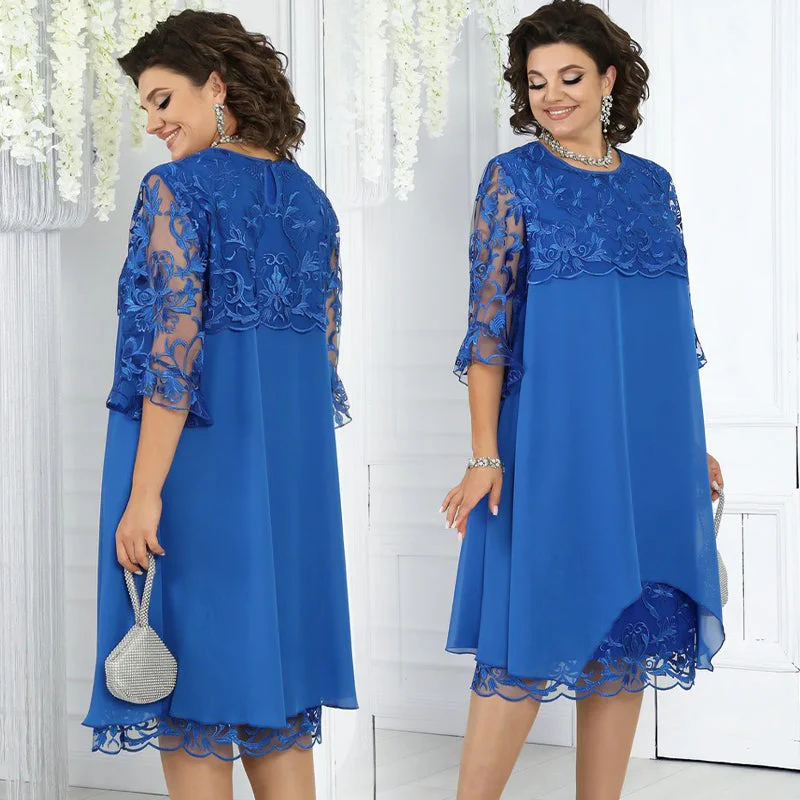 Serene Lace Dress | Breathable, Plus Size Available, Knee-Length Summer Style 4
