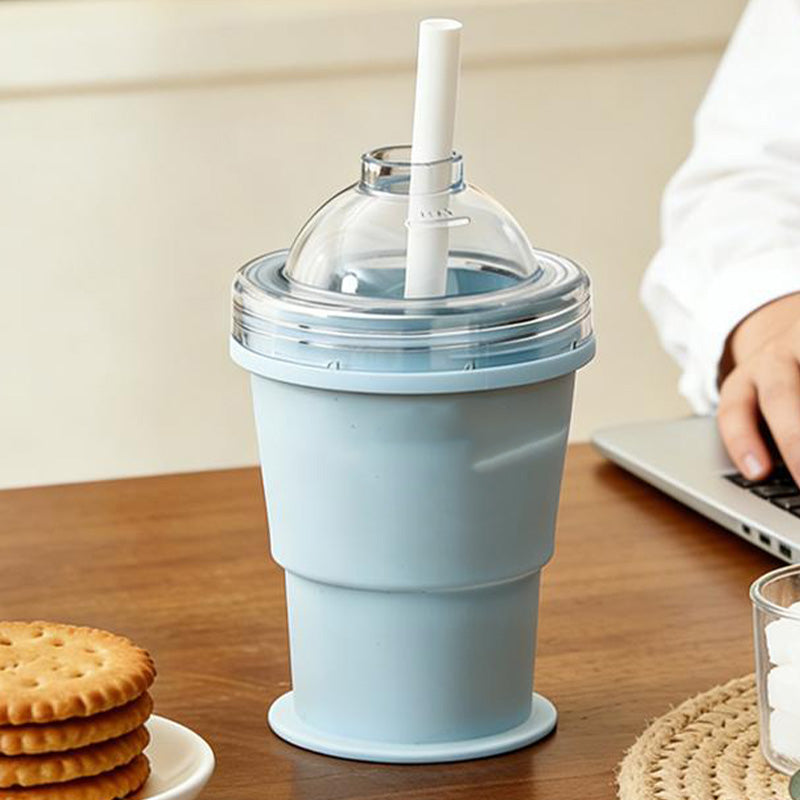 Silo Collapsible Cup | Food-Grade Silicone, Leak-Proof with Straw 0