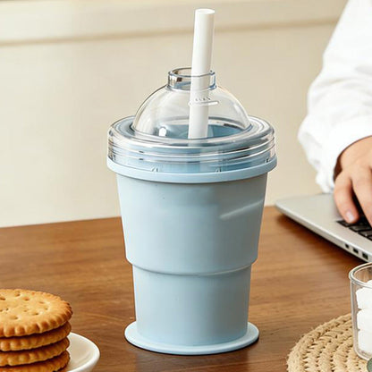 Silo Collapsible Cup | Food-Grade Silicone, Leak-Proof with Straw 0