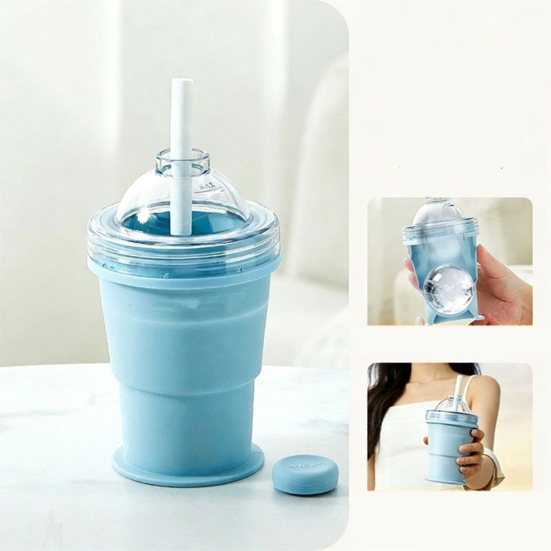 Silo Collapsible Cup | Food-Grade Silicone, Leak-Proof with Straw 4