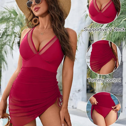 Siren Mesh Swim Dress | Tummy Control, Adjustable Straps, Plus Size Available 4