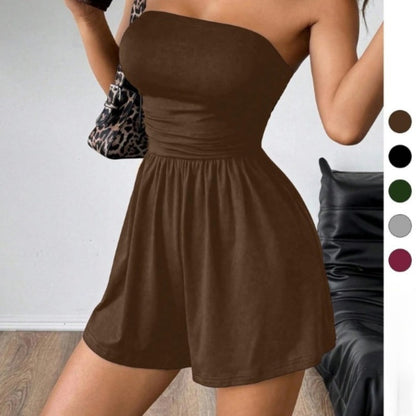 Sleek Black Jumpsuit Women | Strapless Bodycon, Lightweight Comfort 1
