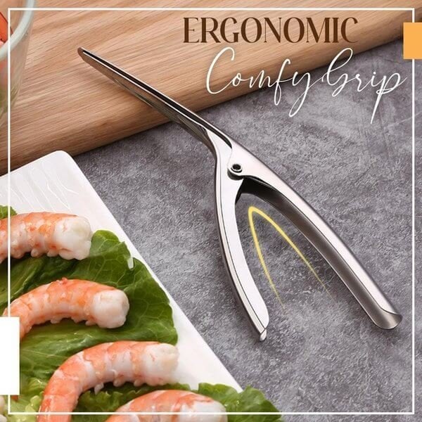 Sleek Shrimp Deveiner Tool | Ergonomic Stainless Steel Peeler 5