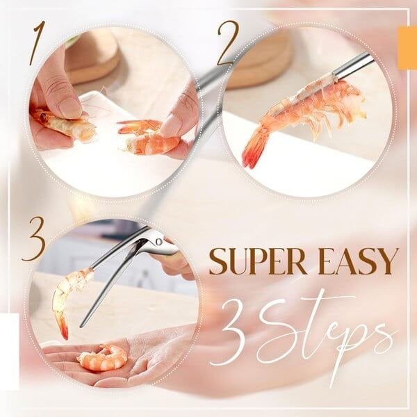 Sleek Shrimp Deveiner Tool | Ergonomic Stainless Steel Peeler 6