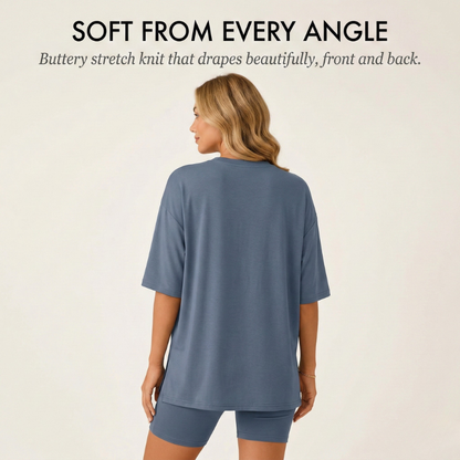 Sofi Lounge Set | Oversized Top & Fitted Biker Shorts, Women's Loungewear 2
