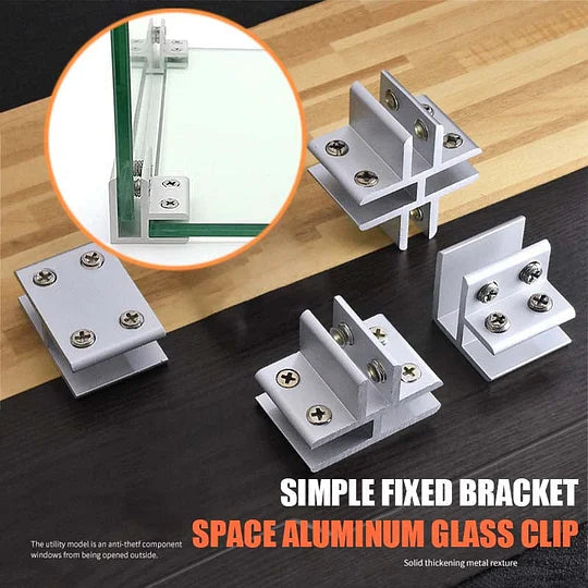 Sola Glass Clip | Space Aluminum, Easy Installation for 8-12mm Thick Glass 1