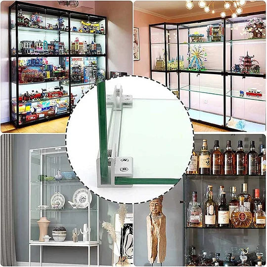 Sola Glass Clip | Space Aluminum, Easy Installation for 8-12mm Thick Glass 2