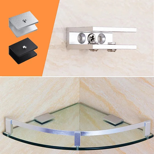 Sola Glass Clip | Space Aluminum, Easy Installation for 8-12mm Thick Glass 3