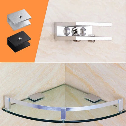 Sola Glass Clip | Space Aluminum, Easy Installation for 8-12mm Thick Glass 3