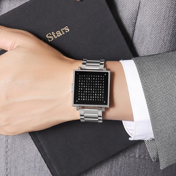 Sola Square Watch | Unique Letter Display, Water-Resistant 1