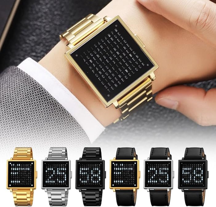 Sola Square Watch | Unique Letter Display, Water-Resistant 2