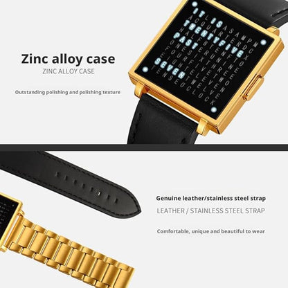 Sola Square Watch | Unique Letter Display, Water-Resistant 3