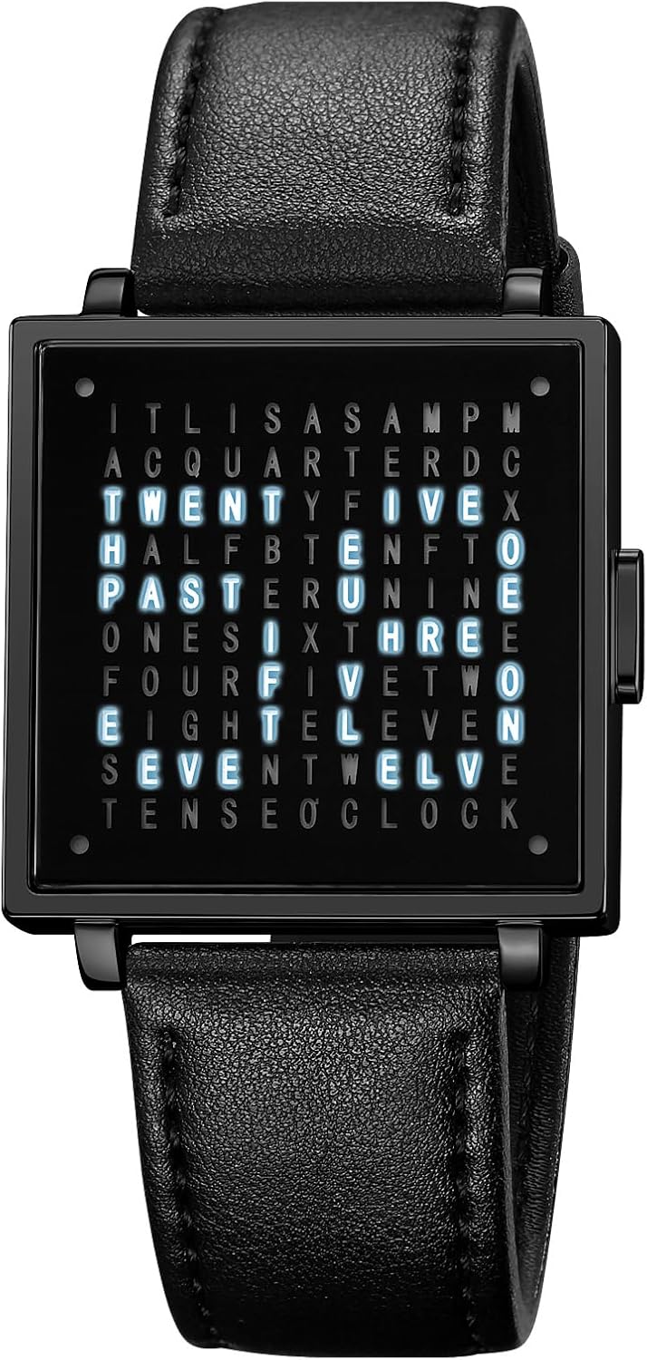 Sola Square Watch | Unique Letter Display, Water-Resistant 6
