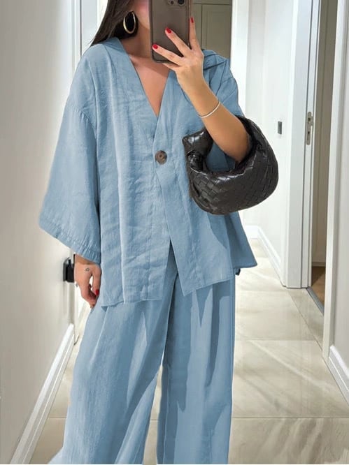 Sola Two-Piece Suit | Comfortable Linen, Versatile Style 2