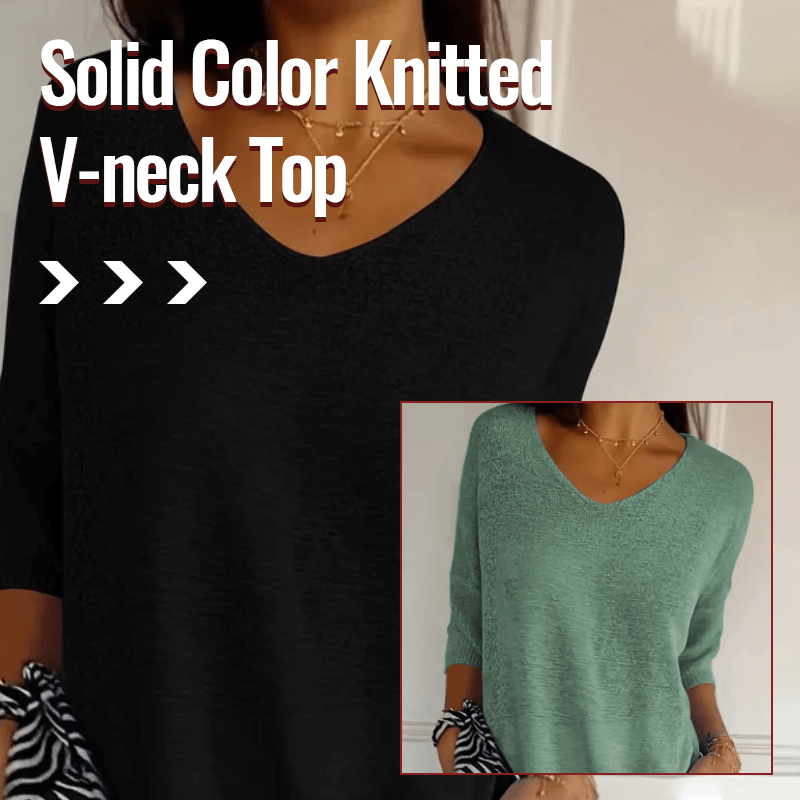 Sola V-Neck Top | Knitted, Minimalist Style 1