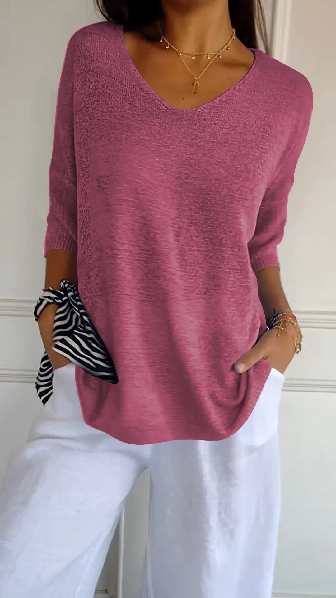 Sola V-Neck Top | Knitted, Minimalist Style 11