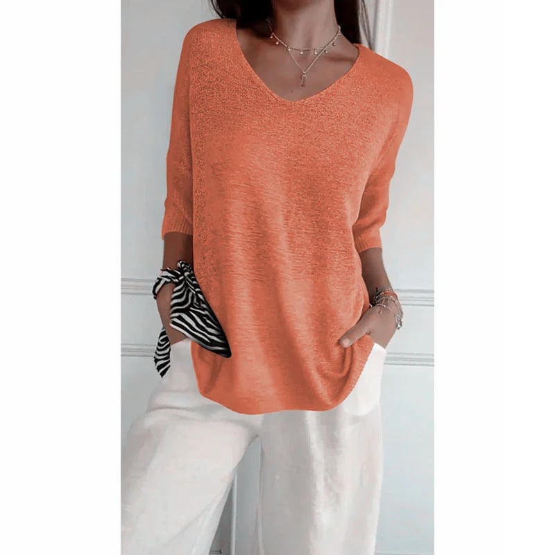 Sola V-Neck Top | Knitted, Minimalist Style 12