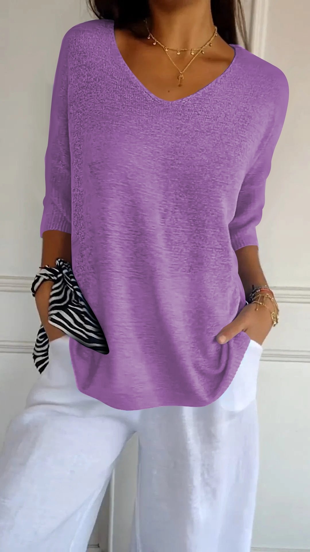 Sola V-Neck Top | Knitted, Minimalist Style 14