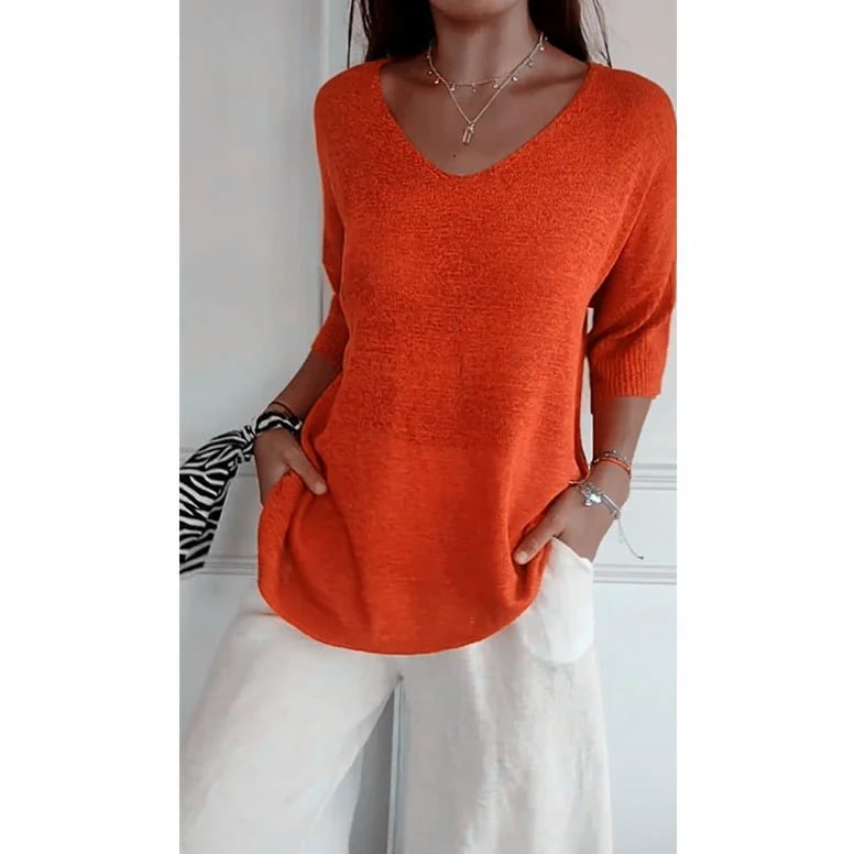 Sola V-Neck Top | Knitted, Minimalist Style 18
