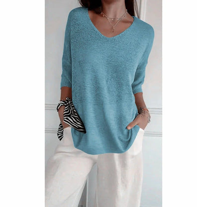 Sola V-Neck Top | Knitted, Minimalist Style 19