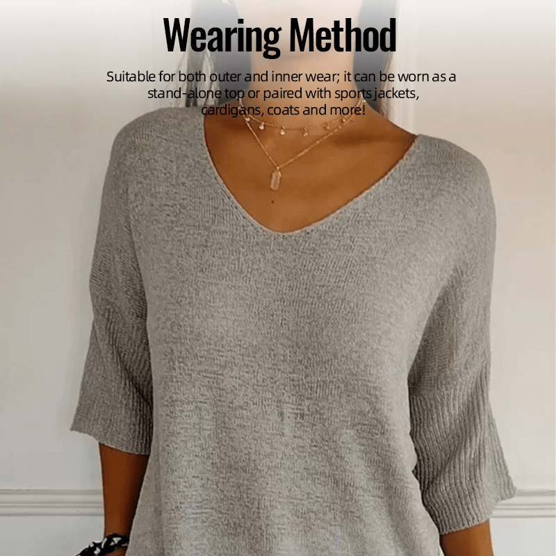 Sola V-Neck Top | Knitted, Minimalist Style 2