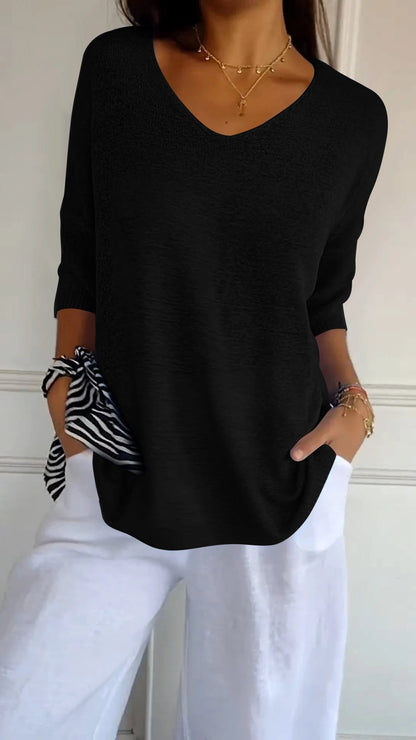 Sola V-Neck Top | Knitted, Minimalist Style 9