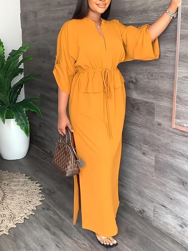 Sola Women's Dress | Lightweight Polyester, Casual Side Slit 4