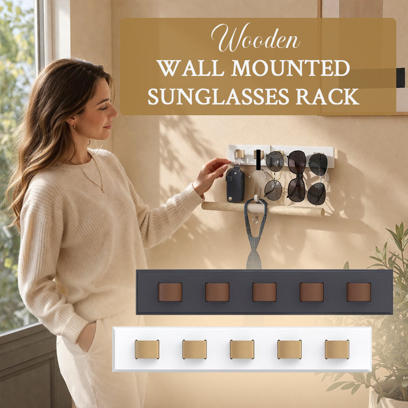 Sola Wooden Sunglasses Holder | Wall-Mounted, Space-Saving Organizer 1