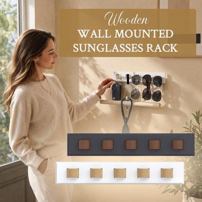 Sola Wooden Sunglasses Holder | Wall-Mounted, Space-Saving Organizer 1