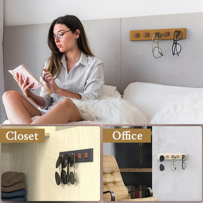 Sola Wooden Sunglasses Holder | Wall-Mounted, Space-Saving Organizer 2