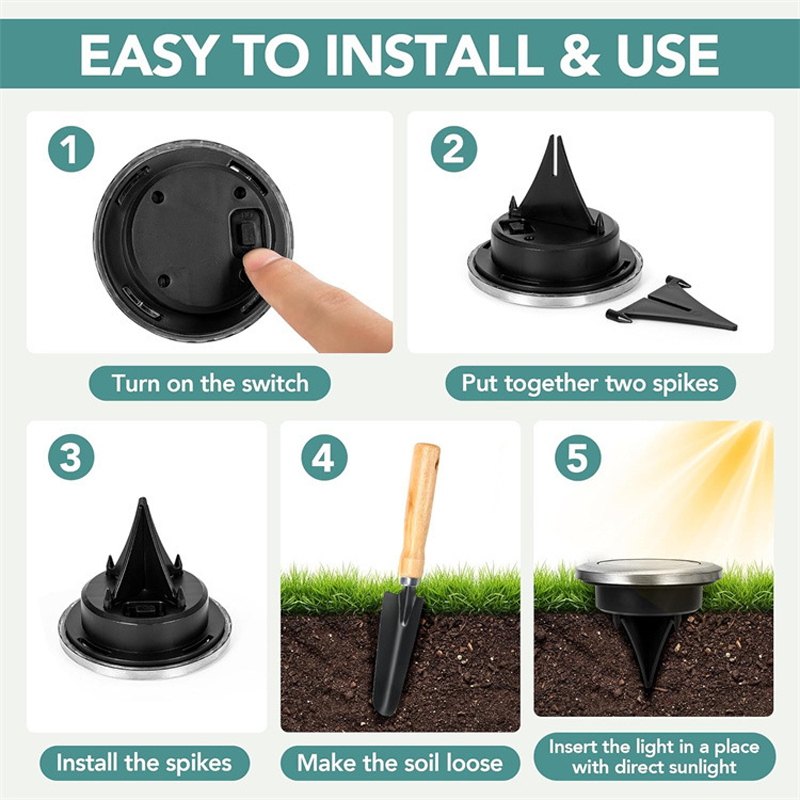 Solar Glow Ground Lights | Waterproof, Energy Efficient 6