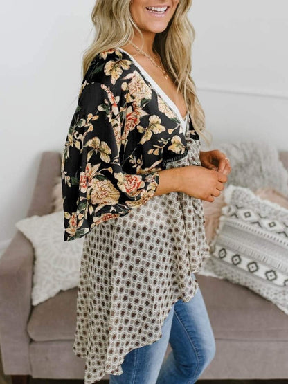 Soleil Floral Kimono | Lightweight Chiffon, Ruffle Sleeve Beach Cover-Up 1
