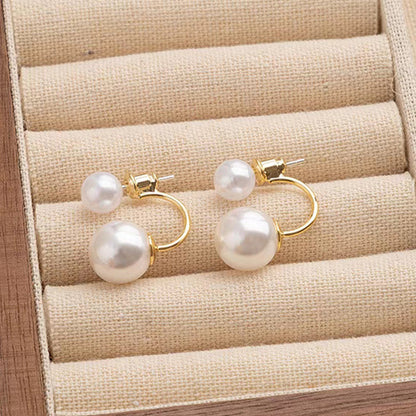 Sora Drop Earrings | Dual-Bead Pearl Design 0