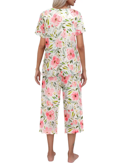 Sunny Capri Set | Printed Short Sleeve Pajama 1